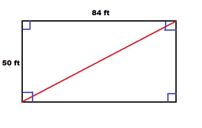 Como calcular a diagonal de um retângulo