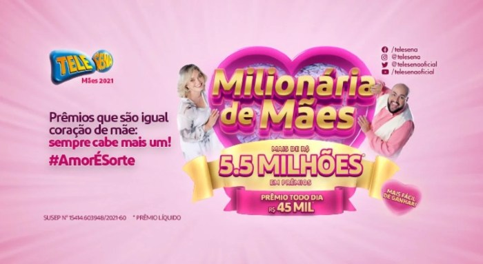 AO VIVO: confira o resultado do 5º sorteio da Tele Sena de Mães 2025