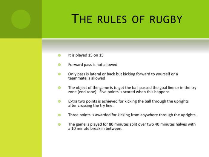 What are the rugby rules