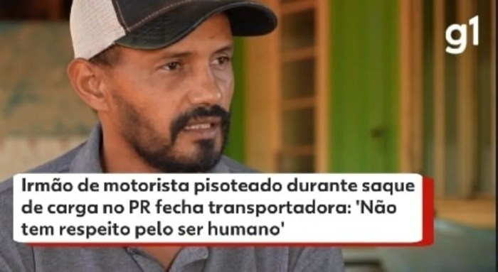 Irmão de homem morto em acidente e pisoteado durante saque de carga no ... Irmão de homem morto em acidente e pisoteado durante saque de carga no ...