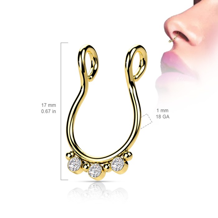 PIERCING FAKE | Loja Vânia Semijoias | Elo7 Produtos Especiais Piercing Falso Boca