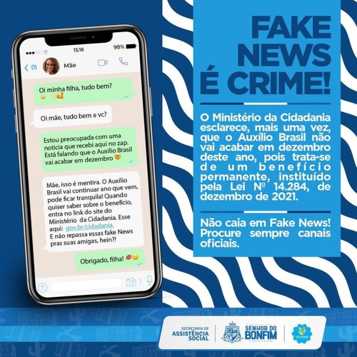 FAKE NEWS É CRIME! – Prefeitura Municipal de Senhor do Bonfim FAKE NEWS É CRIME! – Prefeitura Municipal de Senhor do Bonfim
