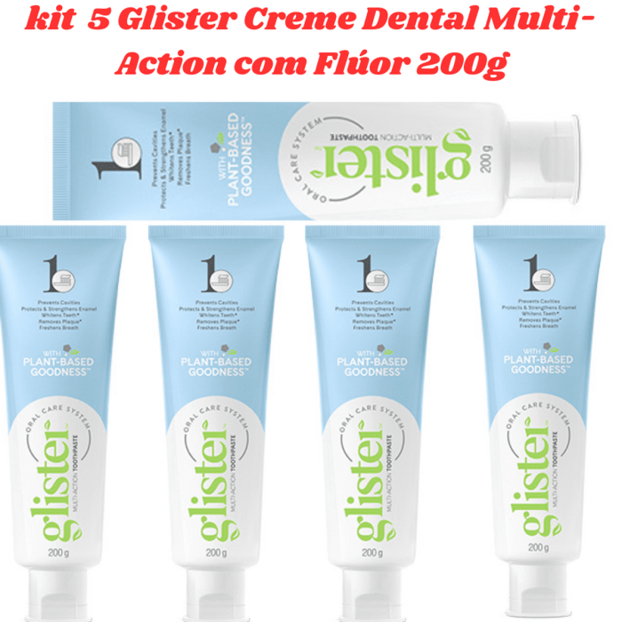 Glister creme dental Multi-Action 5 unidades de 200g | Shopee Brasil Glister creme dental Multi-Action 5 unidades de 200g | Shopee Brasil