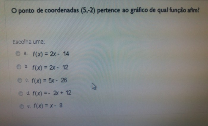Escolha Uma: A. B. C. D. E. Escolha Uma: A. B. C. D. E.