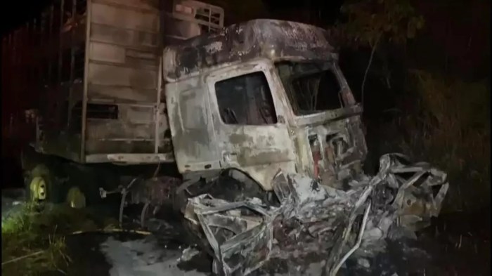 Motorista de carro morre carbonizado em acidente com carreta que ... Motorista de carro morre carbonizado em acidente com carreta que ...
