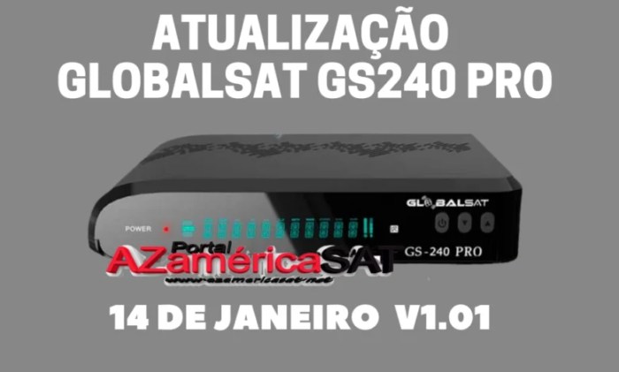 GlobalsaT GS240 Pro Última Atualização V116 – 12/06/2023 Atualização Globalsat Gs 240 Pro