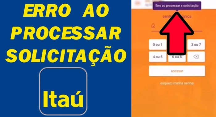 App Itaú Erro ao Processar a Solicitação: Como resolver o problema do ...