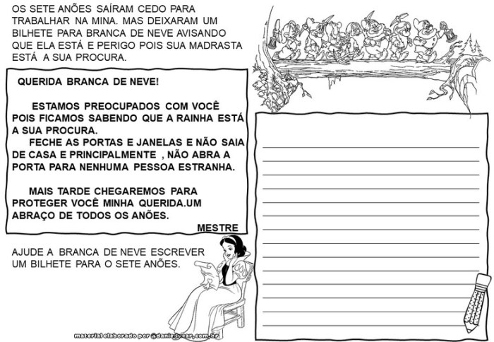 Mundo infantil 2º ano: Bilhete Atividade Bilhete 2 Ano