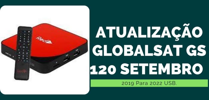 Atualização Globalsat GS 120 Setembro 2021 Para 2022 USB Atualização Globalsat GS 120 Setembro 2021 Para 2022 USB