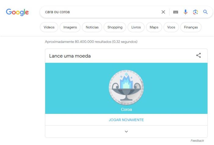 Google: conheça os 10 melhores comandos secretos do buscador - Olhar ... Cara Ou Coroa Google