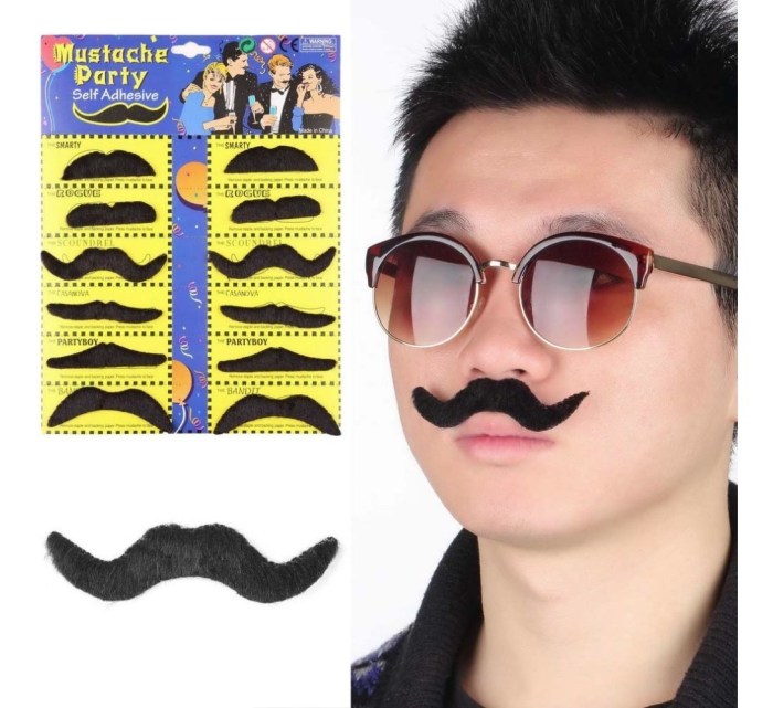 2 Cartelas de Bigode Falso - 12 Unid | Shopee Brasil Bigode Falso