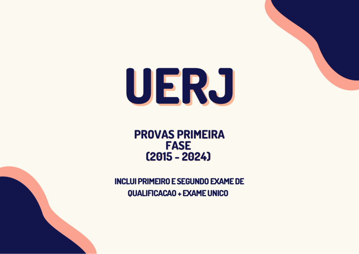 Provas UERJ primeira fase (2015 - 2024) + gabarito, 10 anos de prov... Provas UERJ primeira fase (2015 - 2024) + gabarito, 10 anos de prov...