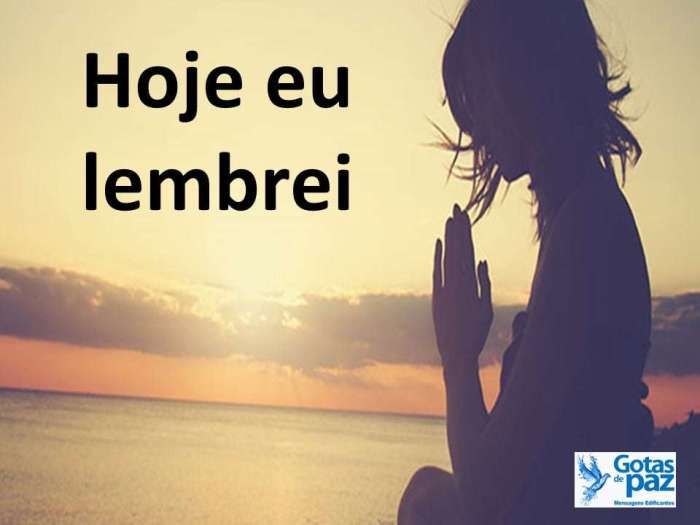 Hoje eu lembrei - Gotas de PazGotas de Paz Hoje Lembrei De Você Queria Te Encontrar