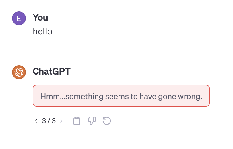 Error “Hmm…something seems to have gone wrong.” - Bugs - OpenAI ...
