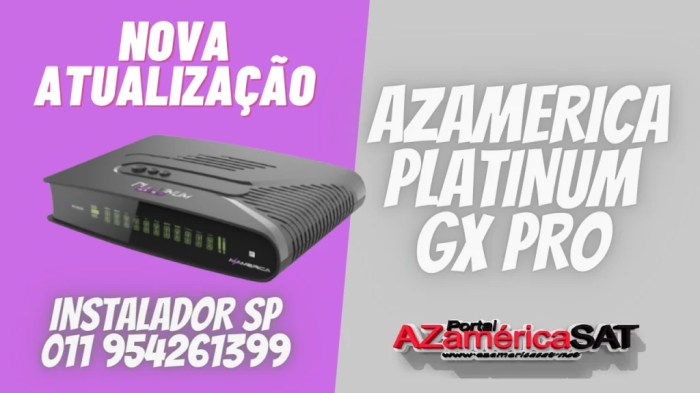 Atualização Azamerica Platinum GX Pro V1.20 – Download Oficial – 30/03/2022 Atualização Azamerica Platinum Gx Pro