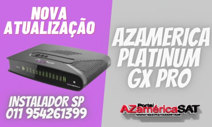 Confira Nova Atualização Azamerica Platinum GX Pro V1.05 - Azamerica ... Confira Nova Atualização Azamerica Platinum GX Pro V1.05 - Azamerica ...