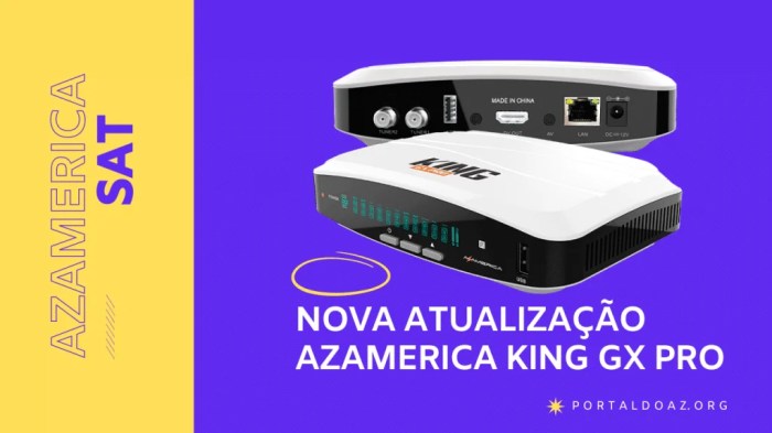 Azamerica King GX Pro - Azamerica SAT - Solução Em Receptores FTA Azamerica King GX Pro - Azamerica SAT - Solução Em Receptores FTA