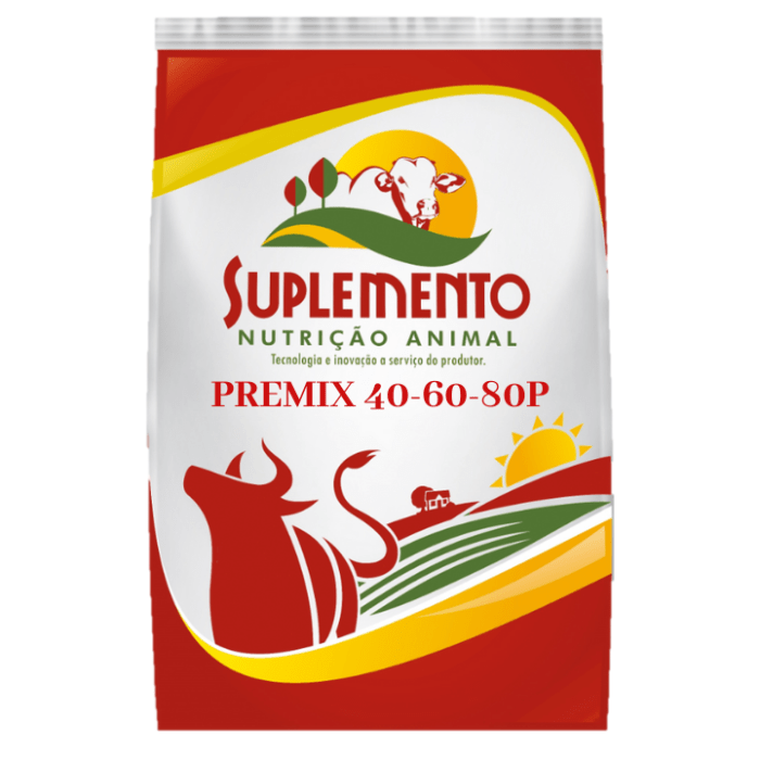 Premix 40-60-80P – Suplemento Premix Nutrição Animal