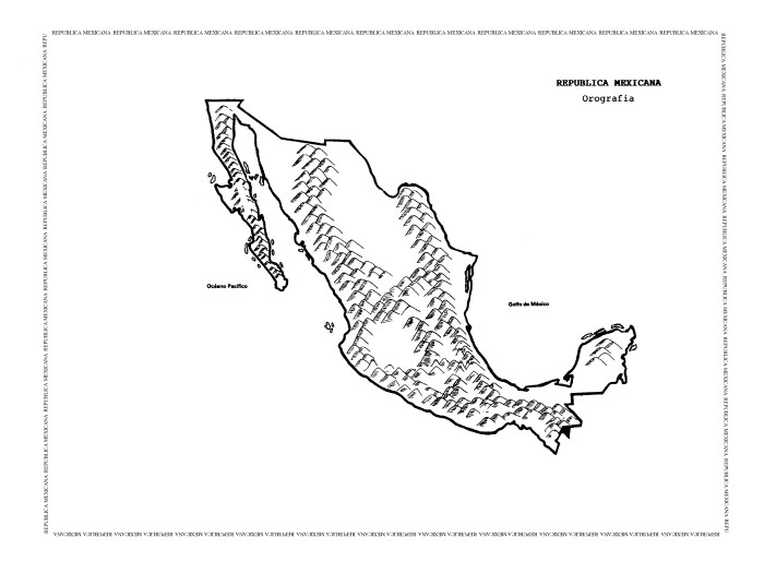 Mapa de la Orografía de la República Mexicana sin nombres - Republica ... Mapa de la Orografía de la República Mexicana sin nombres - Republica ...