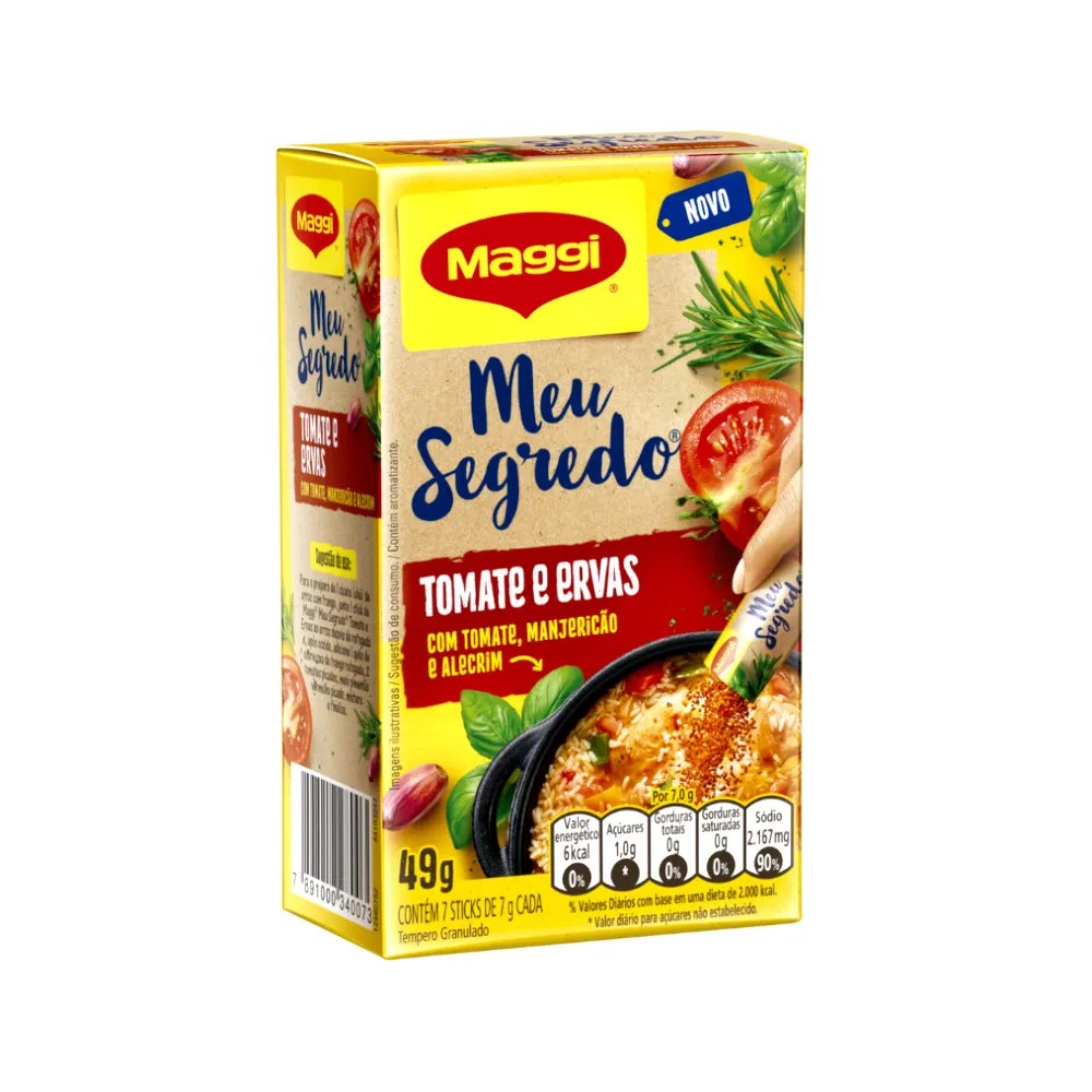 Tempero MAGGI Meu segredo Tomate e Ervas caixa 49g - mercantilnovaera Tempero MAGGI Meu segredo Tomate e Ervas caixa 49g - mercantilnovaera