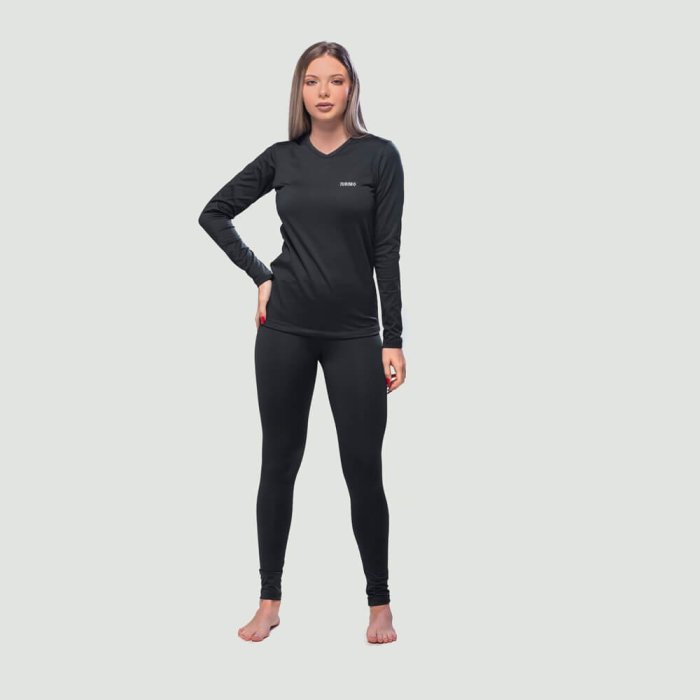 Blusa Segunda Pele Térmica Feminina Thermo Premium Preto Ref. 401 Blusa Segunda Pele Termica