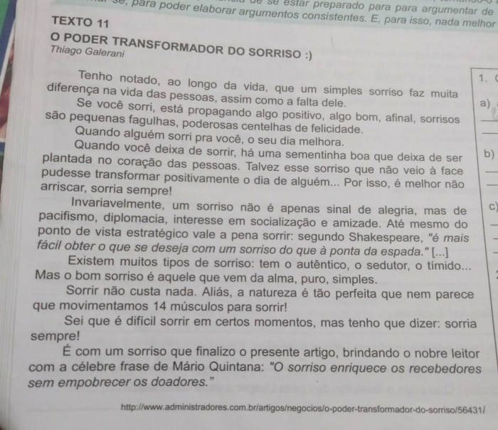 1.Complete com a)A tese defendida no texto A Tese Do Autor Está Expressa Em Qual Fragmento Do Texto?