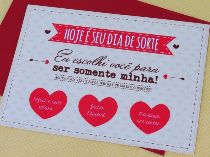 Dia Dos Namorados - Cartão Do Amor - R$ 13,50 em Mercado Livre Bilhete De Dia Dos Namorados
