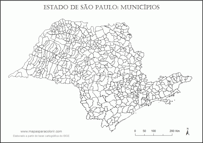 MAPA DE SÃO PAULO - Mapas para Colorir MAPA DE SÃO PAULO - Mapas para Colorir