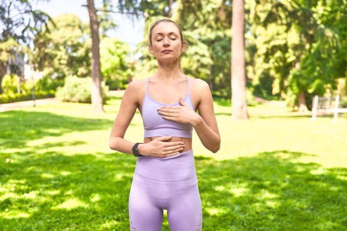 Conceito de exercício de respiração | Vetor Premium Conceito de exercício de respiração | Vetor Premium