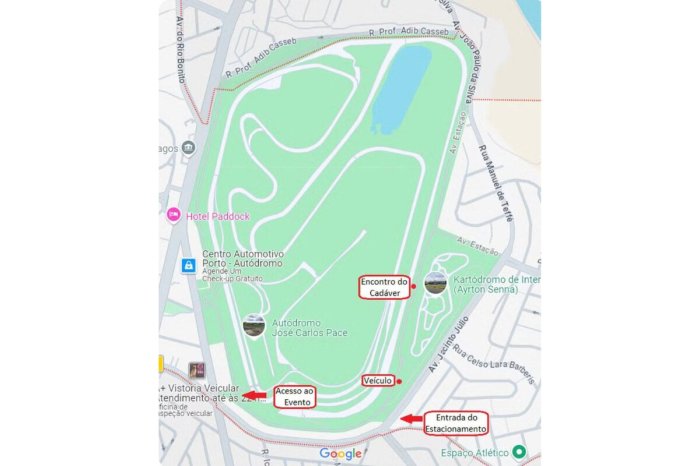 Mapa revela percurso feito por empresário antes de morrer em Interlagos ... Empresario Adalberto