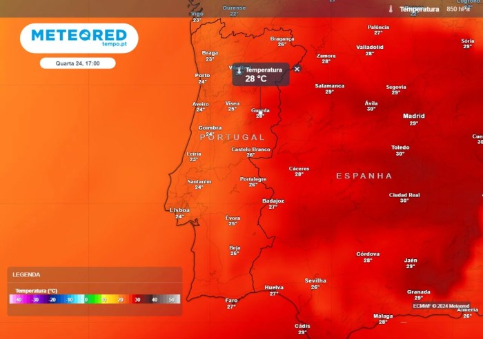 Hoje e amanhã serão estas as zonas de Portugal onde o calor será mais ... Temperatura Hoje
