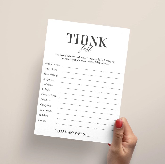 Think Fast Icebreaker Game Printable Family Party Game Night - Etsy Is rugby a fast game?