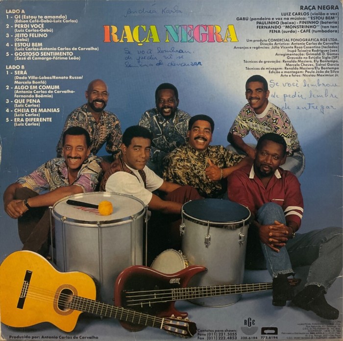 Raça Negra - Raça Negra (1992) - Estilhaços Discos Raça Negra
