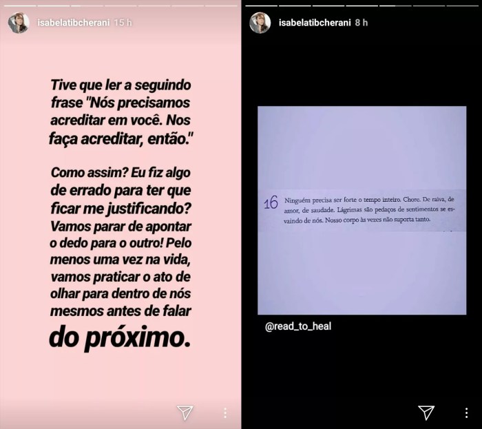 Isabela Tibcherani fala sobre exposição da família nas redes: 'Eu privo ... Isabela Tibcherani fala sobre exposição da família nas redes: 'Eu privo ...
