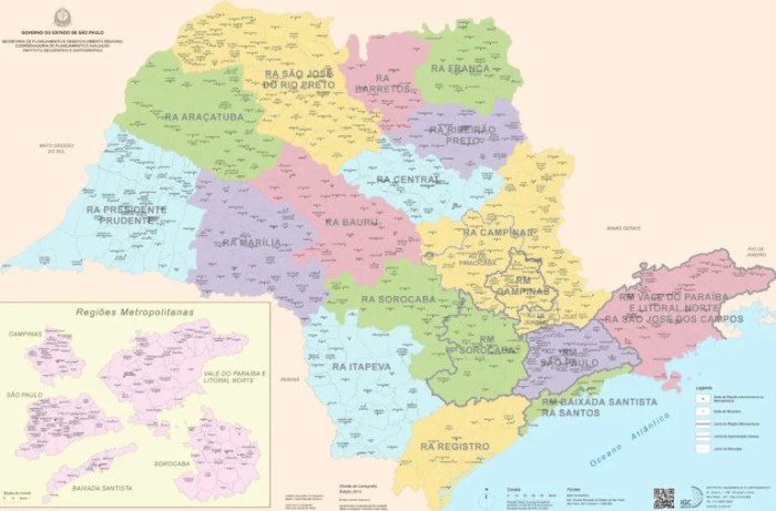 Mapa de São Paulo - estado, capital, região metropolitana, bairros Quantos Municípios Tem Em São Paulo