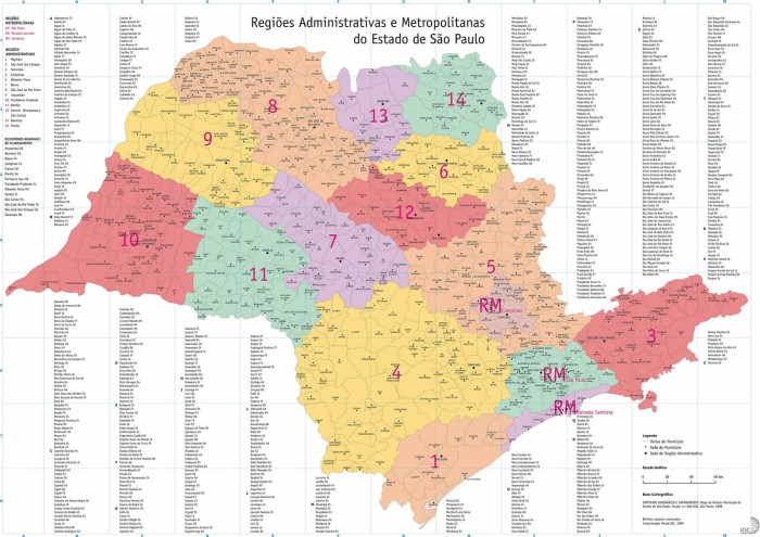 Mapa de São Paulo - estado, capital, região metropolitana, bairros Quantos Municípios Tem Em São Paulo