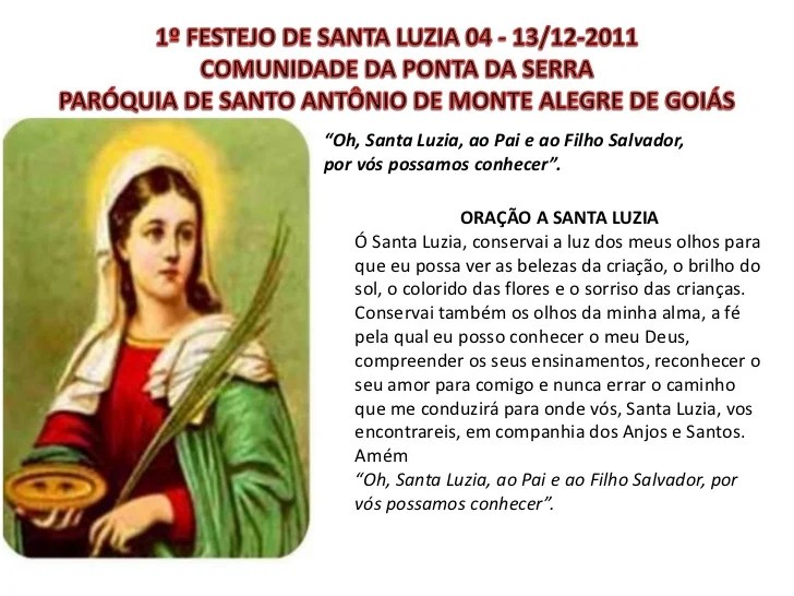 Novena de santa luzia Novena de santa luzia