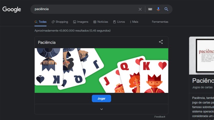 Paciência e outros games divertidos que o Google esconde | Voxel Paciência e outros games divertidos que o Google esconde | Voxel