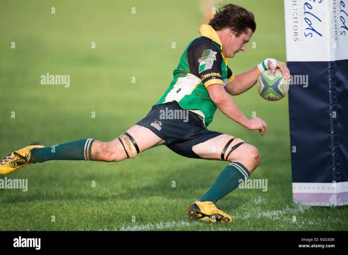 Try rugby scoring player stock alamy
