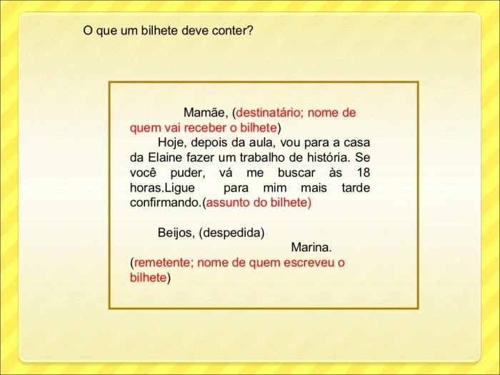 Características De Um Bilhete - FDPLEARN Estrutura De Um Bilhete