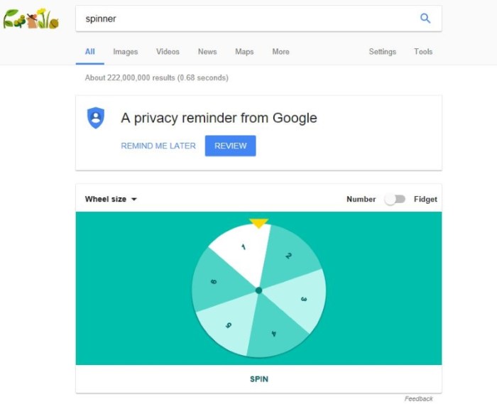 Há um simulador oculto de Spinner no sistema de buscas da Google ... Há um simulador oculto de Spinner no sistema de buscas da Google ...
