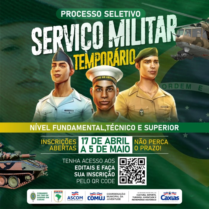 Exército Brasileiro abre seletivo para serviço militar temporário em ... Exercito Brasileiro Temporario