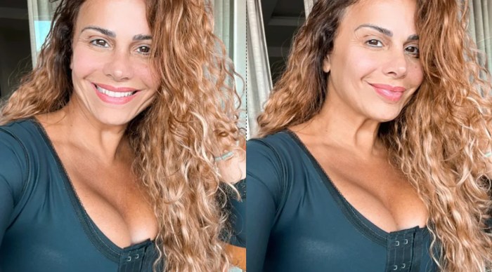 Viviane Araujo diminui próteses de silicone e celebra: 'Com meus ... Cirurgia Viviane Araujo