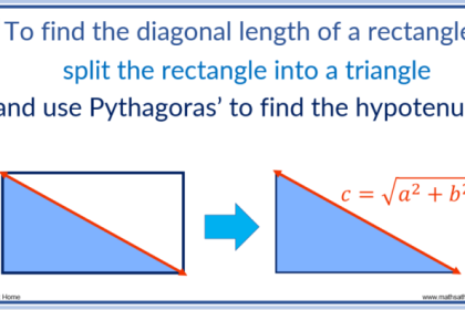 Diferença entre calcular a diagonal de um retângulo e um quadrado.