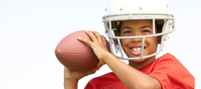 Can my son play football with glasses?