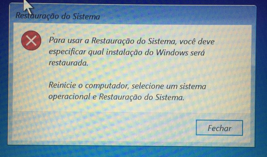 Erro Ao Acionar O Sistema