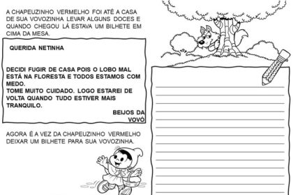 Atividades para trabalhar bilhete