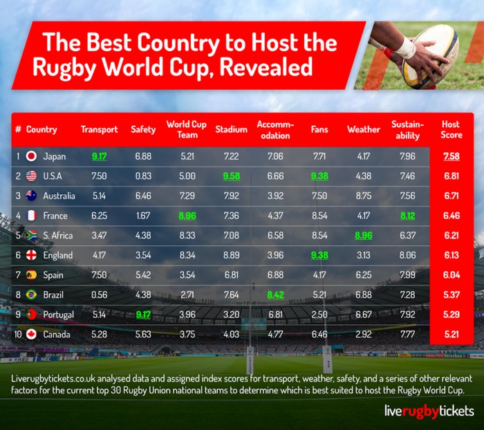 How many rugby players per country?