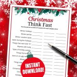 Christmas Think Fast Game, Holiday Think Quick Game, Fun Christmas ...
