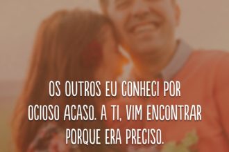Os Outros Eu Conheci Por Ocioso Acaso. A Ti Vim Encontrar Porque Era Preciso